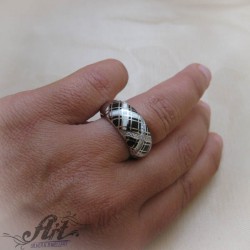 Сребърен пръстен с цветен емайл R-1022